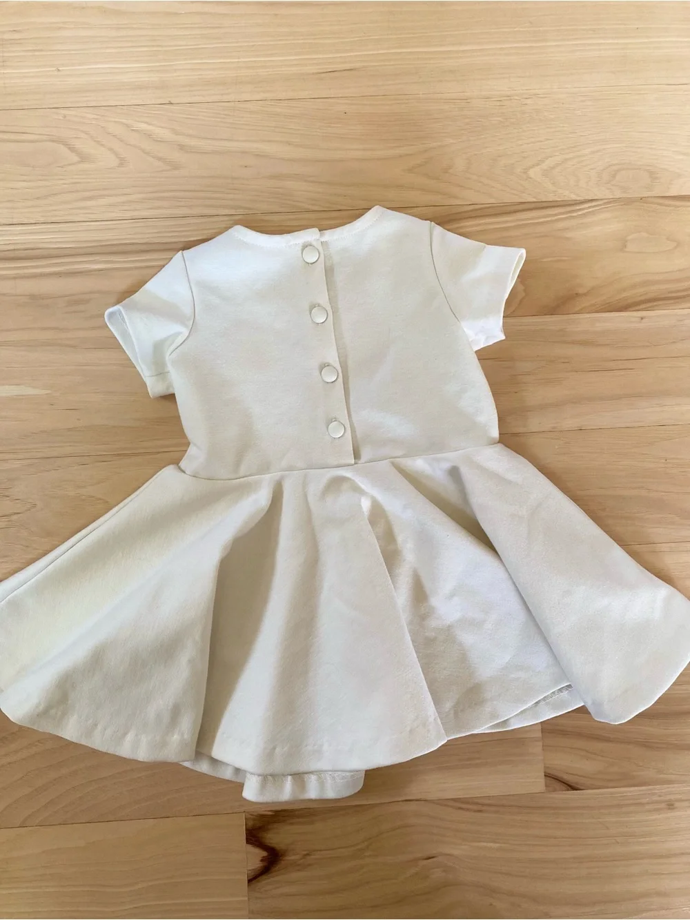 Ralph Lauren Baby Dress 6 Months Cream Off-White Dress Buttons Pleats